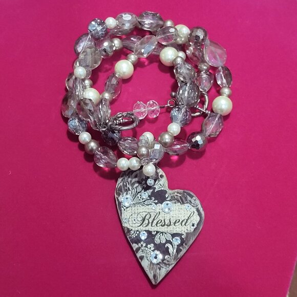 Blessed Bead Two Layered Chuncky Necklace - Picture 10 of 12